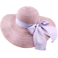FURTALK Women Wide Brim Straw Sun Beach Hat Circle Stripe  Drop Shipping  SH009
