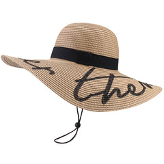FURTALK Women Straw Wide Brim Beach Sun Hat Embroidered Drop Shipping SH042