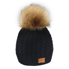 FURTALK Winter Kids Faux Fur Pom Pom Hat  Drop Shipping  CH014