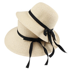 FURTALK Women Summer Paper Straw Sun Hat  Narrow  Brim Parents- Child  Drop Shipping SH022