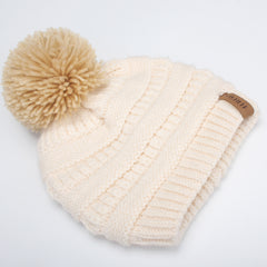 FURTALK Winter Kids Yarn Pom Pom Hat Double Layer Drop Shipping HTWL097