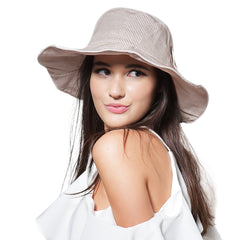 FURTALK Women Bucket Beach Hats Stripes Bow Drop Shipping  SH007