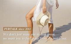 FURTALK Womens Summer Straw Sun Hats Wide Brim Panama Fedora Beach Hat with Wind Lanyard UPF 80+