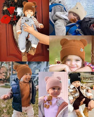 FURTALK Baby Beanie Winter Hat with Bear Ear for Infant Toddler Boys Girls Soft Knitted Skull Cap