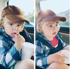 FURTALK Toddler Baseball Hat Kids Boys Girls Adjustable Washed Cotton Baseball Cap with Ponytail
