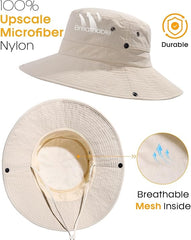 FURTALK Sun Hats for Women Ponytail UPF 80+ Beach Summer Hat Wide Brim Packable Cowboy Hat