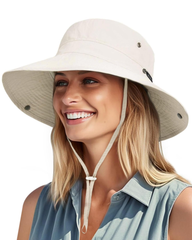 FURTALK Sun Hats for Women Ponytail UPF 80+ Beach Summer Hat Wide Brim Packable Cowboy Hat