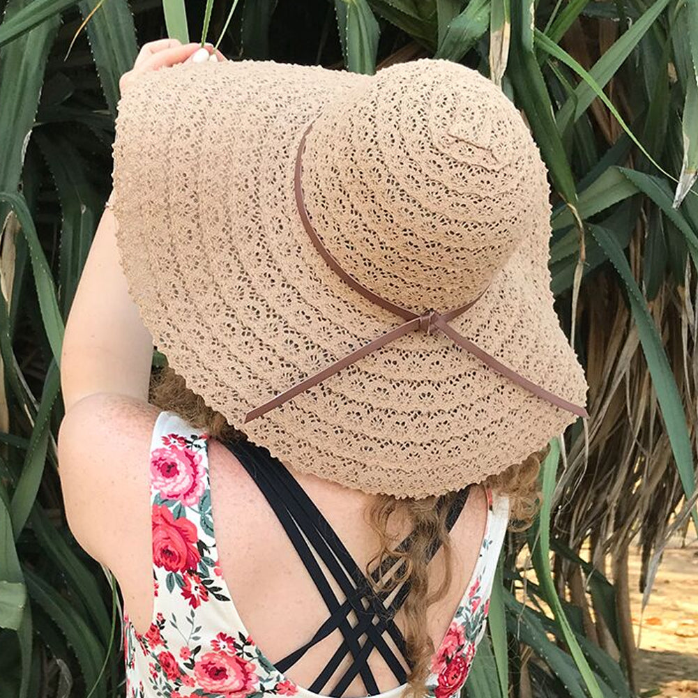 FURTALK Womens Sun Straw Hat Wide Brim UPF 50 Summer Hat Foldable Roll up  Floppy Beach Hats for Women at  Women's Clothing store