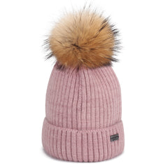 FURTALK Kids Winter Real Fur Fur Pom Pom Hat  Drop Shipping A051