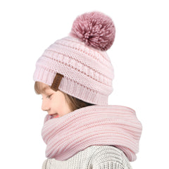 FURTALK Kida Winter Yarn Pompom Hat Scarf Set Drop Shipping CH012
