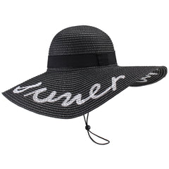 FURTALK Women Straw Wide Brim Beach Sun Hat Embroidered Drop Shipping SH042