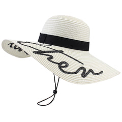 FURTALK Women Straw Wide Brim Beach Sun Hat Embroidered Drop Shipping SH042