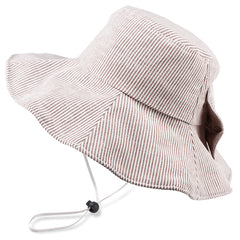 FURTALK Women Bucket Beach Hats Stripes Bow Drop Shipping  SH007