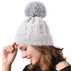 FURTALK Women Winter  Yarn Pom Pom Hat Drop Shipping AD001