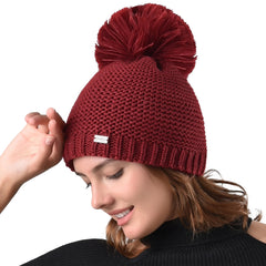 FURTALK Winter Women  Yarn Pom Pom HAT HTWL095