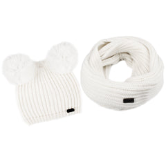 FURTALK Winter Kids Bobble Yarn Pom Hat and Scarf Set Drop Shipping HTWL082