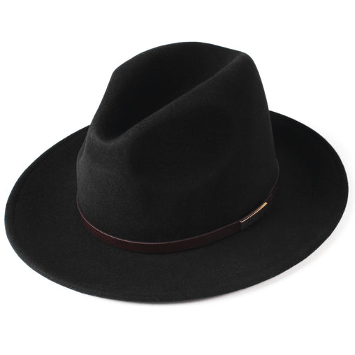 FURTALK Fedora Hats for Men Women 100% Australian Wool Felt Wide Brim Hat Thin Leather Belt Crushable Packable