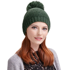 FURTALK Winter Women  Yarn Pom Pom HAT HTWL095