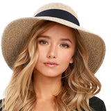 FURTALK Women Summer Straw Beach Sun Hat Wide Ribbon  Drop Shipping SH020