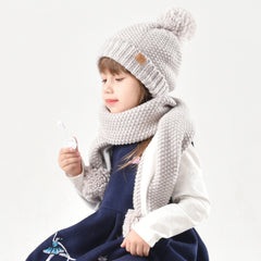 FURTALK Yarn Pom Pom Hat Scarf Set for Kids Drop Shipping CH002
