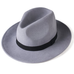 FURTALK Fedora Hats for Men Women 100% Australian Wool Felt Wide Brim Hat Ribbon Crushable Packable