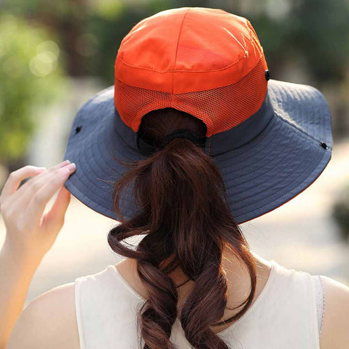 FURTALK Summer Ponytail Wide Brim Sun hat Outdoor Drop Shipping SH053