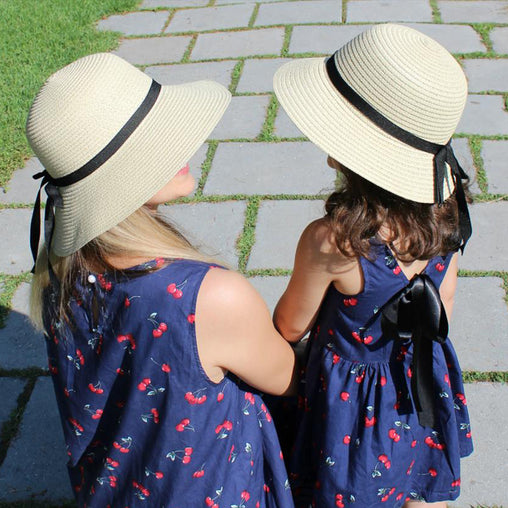 FURTALK Women Summer Paper Straw Sun Hat  Narrow  Brim Parents- Child  Drop Shipping SH022