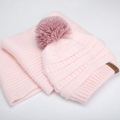 FURTALK Kida Winter Yarn Pompom Hat Scarf Set Drop Shipping CH012