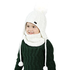 FURTALK Kids Winter Yarn Pom Pom Hat Scarf Set Drop Shipping SFFW004