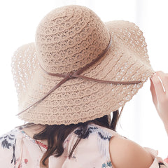 FURTALK Women Summer Wide Brim Sun Beach Hat Hollow out Drop Shipping SH001