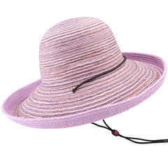 FURTALK Women Paper Straw Beach Hat Circle Stripes Drop Shipping SH052