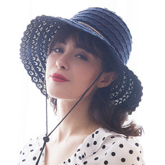 FURTALK Women Narrow Sun Beach  Hat Hollow outDrop Shipping SH023