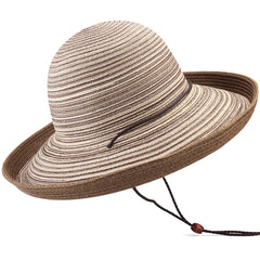 FURTALK Women Paper Straw Beach Hat Circle Stripes Drop Shipping SH052