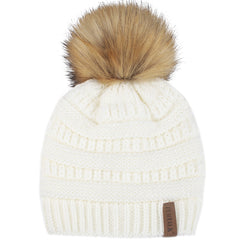 FURTALK Winter Kids Faux Fur Pom Pom Hat Double Layer Drop Shipping HTWL097