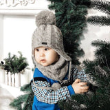 FURTALK Kids Winter Yarn Pom Pom Hat Scarf Set Drop Shipping SFFW004