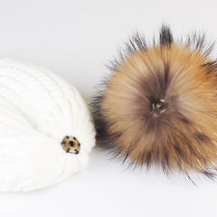 FURTALK Women Winter Real Fur Pom Pom Hat Twist Drop Shipping HTWL003