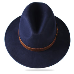 FURTALK Fedora Hats for Men Women 100% Australian Wool Felt Wide Brim Hat Wide Leather Belt Crushable Packable