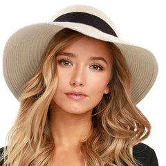 FURTALK Women Summer Straw Beach Sun Hat Wide Ribbon  Drop Shipping SH020