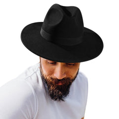 FURTALK Fedora Hats for Men Women 100% Australian Wool Felt Wide Brim Hat Ribbon Crushable Packable