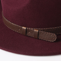 FURTALK Fedora Hats for Men Women 100% Australian Wool Felt Wide Brim Hat Wide Leather Belt Crushable Packable