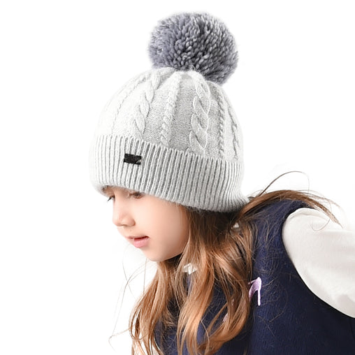 FURTALK Kids Winter Yarn Pom Pom Hat Twist Pattern  Drop Shipping CH004