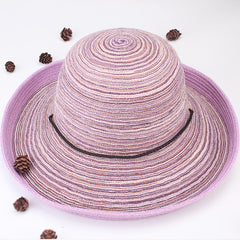 FURTALK Women Paper Straw Beach Hat Circle Stripes Drop Shipping SH052