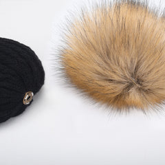 FURTALK Winter Kids Faux Fur Pom Pom Hat  Drop Shipping  CH014