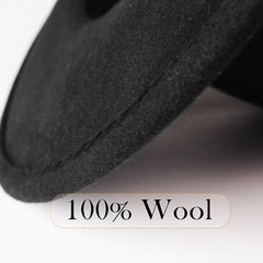 FURTALK Fedora Hats for Men Women 100% Australian Wool Felt Wide Brim Hat Wide Leather Belt Crushable Packable