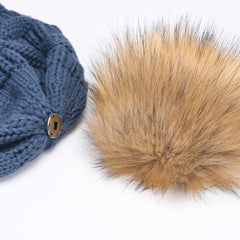 FURTALK Winter Women Slouchy Faux Fur PomPom Hats  Drop Shipping A003