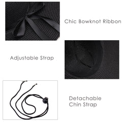 FURTALK Women Summer Wide Brim Sun Beach Hat with Ribbon  Drop Shipping SH024