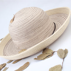 FURTALK Women Paper Straw Beach Hat Circle Stripes Drop Shipping SH052