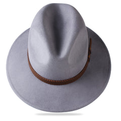 FURTALK Fedora Hats for Men Women 100% Australian Wool Felt Wide Brim Hat Wide Leather Belt Crushable Packable