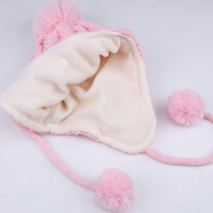 FURTALK Kids Winter Yarn Pom Pom Hat Scarf Set Drop Shipping SFFW004