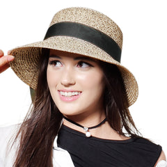 FURTALK Women Summer Straw Beach Sun Hat Wide Ribbon  Drop Shipping SH020